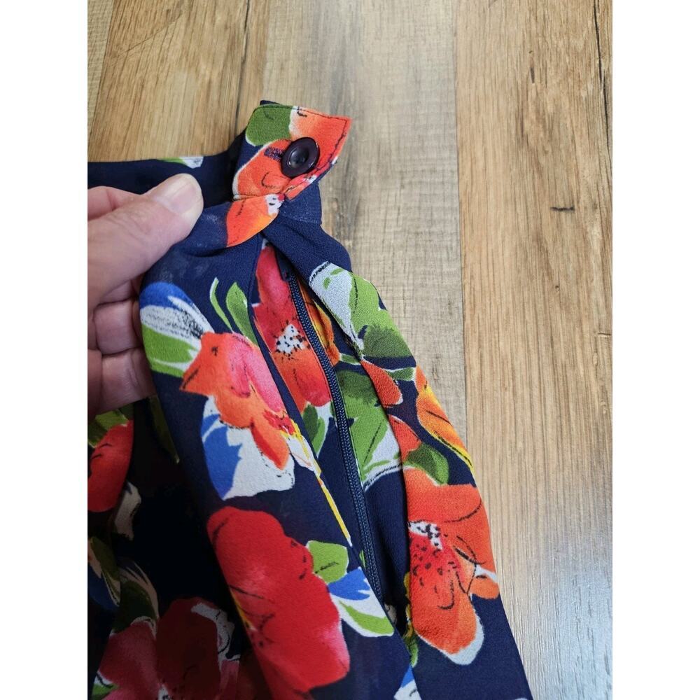 Liz Claiborne Collection Vibrant Floral A-Line Skirt Women’s 8 Vintage Midi - Picture 6 of 10